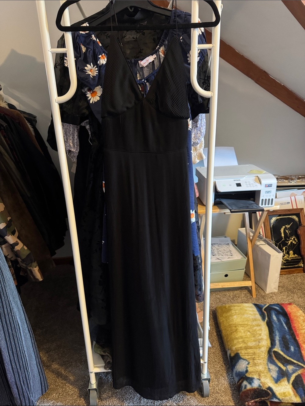 Strappy disco-inspired black maxi dress size 8 Banana Republic cross straps